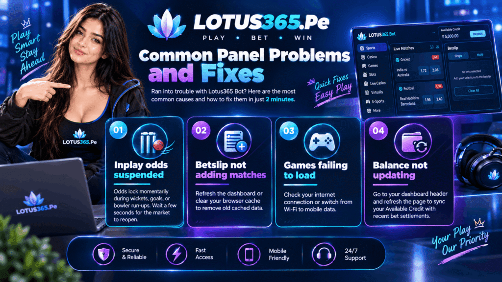 Lotus365 bot Panel Problems and Fixes